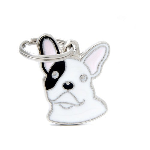 MyFamily ID TAG   WHITE FRENCH BULLDOG - ميدالية التعريف - Zue For Pet Supplies Co.