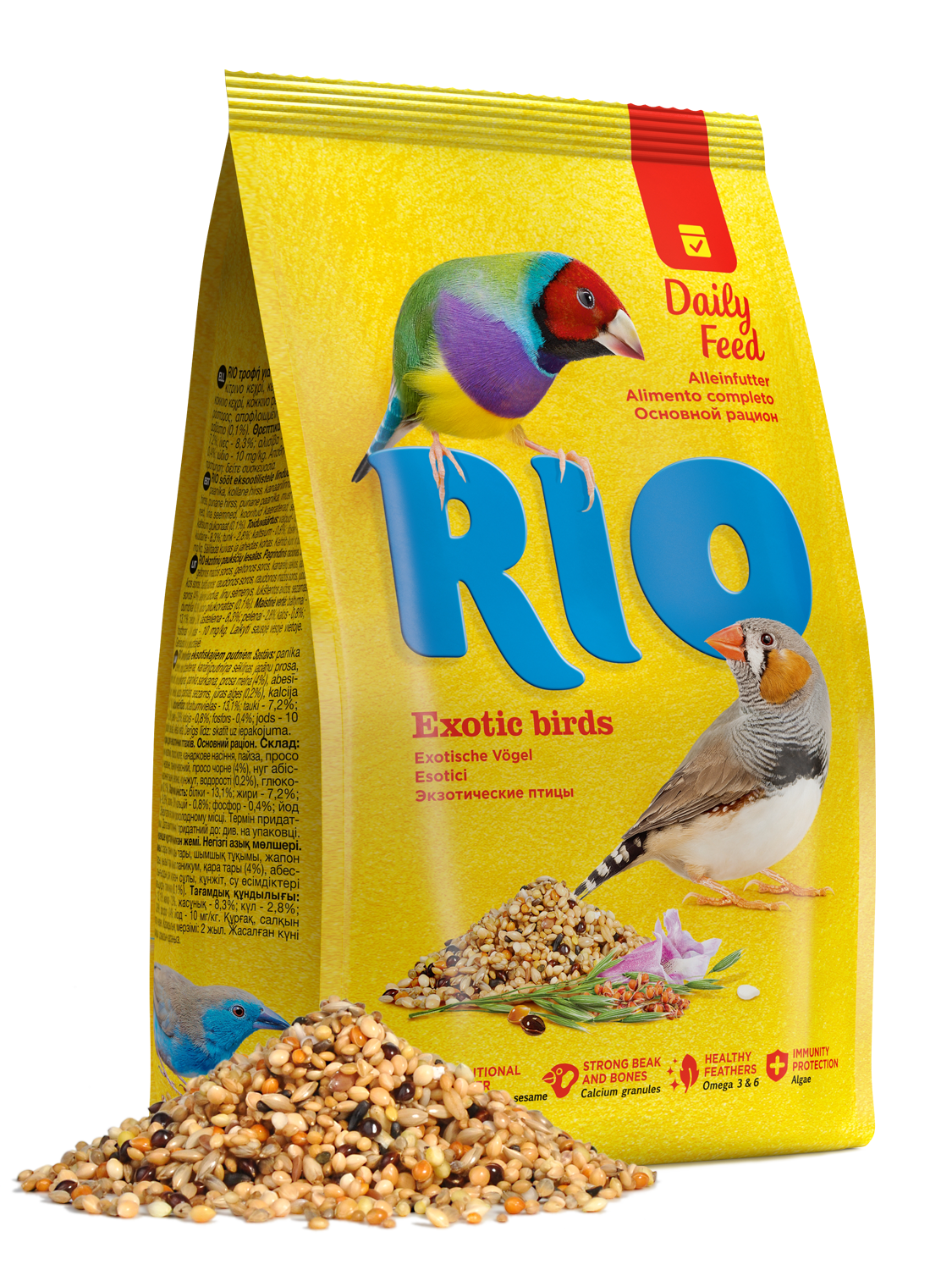 RIO Feed for exotic birds. Daily feed 1kg - طعام الطيور - Zue For Pet Supplies Co.