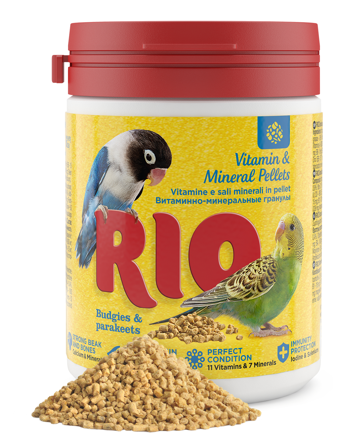 RIO Vitamin and mineral pellets for budgies and parakeets 120gm - طعام الطيور - Zue For Pet Supplies Co.