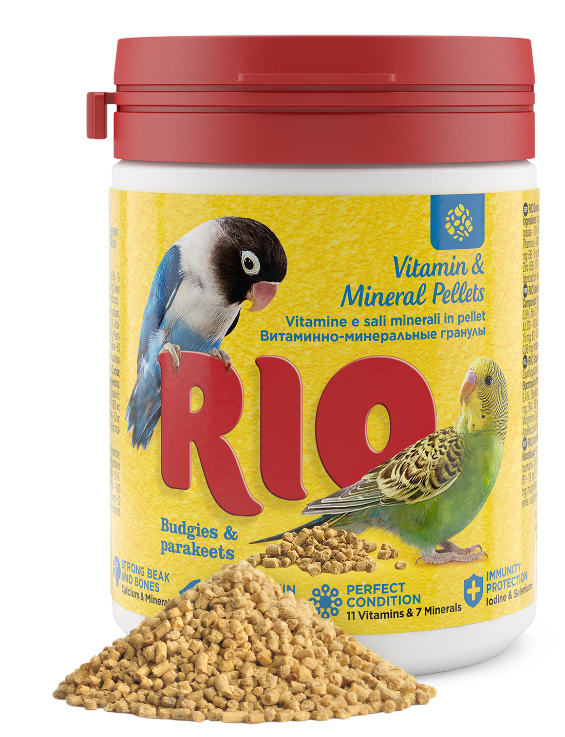 RIO Vitamin and mineral pellets for budgies and parakeets 120gm - طعام الطيور - Zue For Pet Supplies Co.