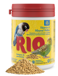 RIO Vitamin and mineral pellets for budgies and parakeets 120gm - طعام الطيور - Zue For Pet Supplies Co.