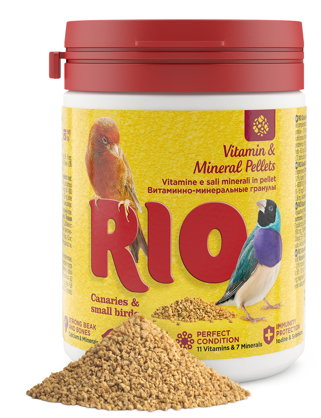 RIO Vitamin and mineral pellets for canaries, exotic birds and other small birds 120gm - طعام الطيور - Zue For Pet Supplies Co.