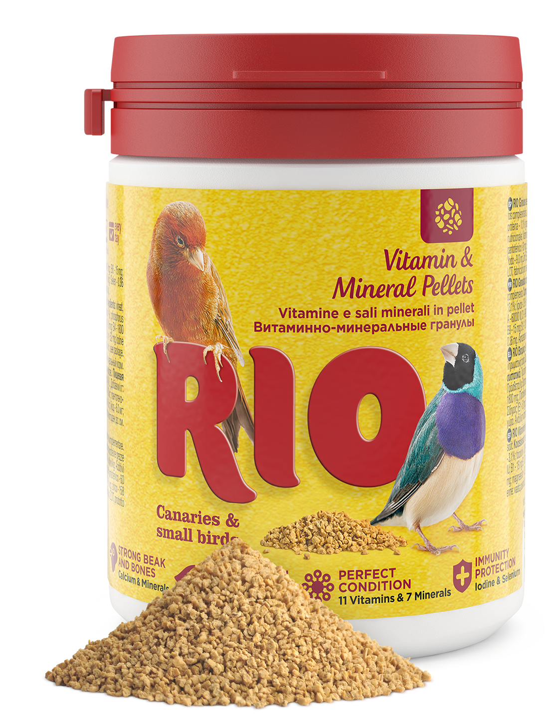 RIO Vitamin and mineral pellets for canaries, exotic birds and other small birds 120gm - طعام الطيور - Zue For Pet Supplies Co.