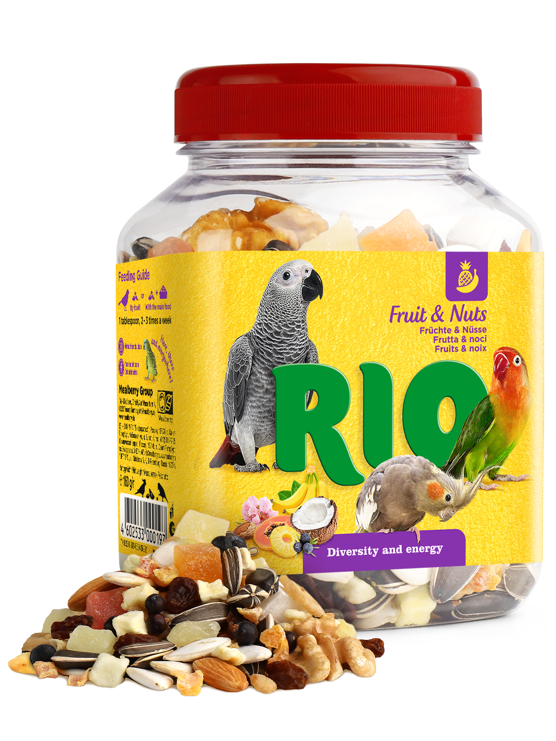 RIO Fruit & Nuts Mix. Natural treat for birds 160gm - مكافأت الطيور - Zue For Pet Supplies Co.