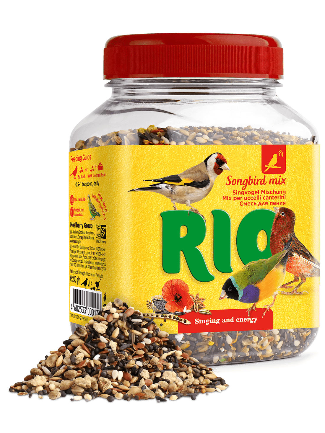RIO Songbird mix. Natural treat for all birds 240gm - مكافأت الطيور - Zue For Pet Supplies Co.