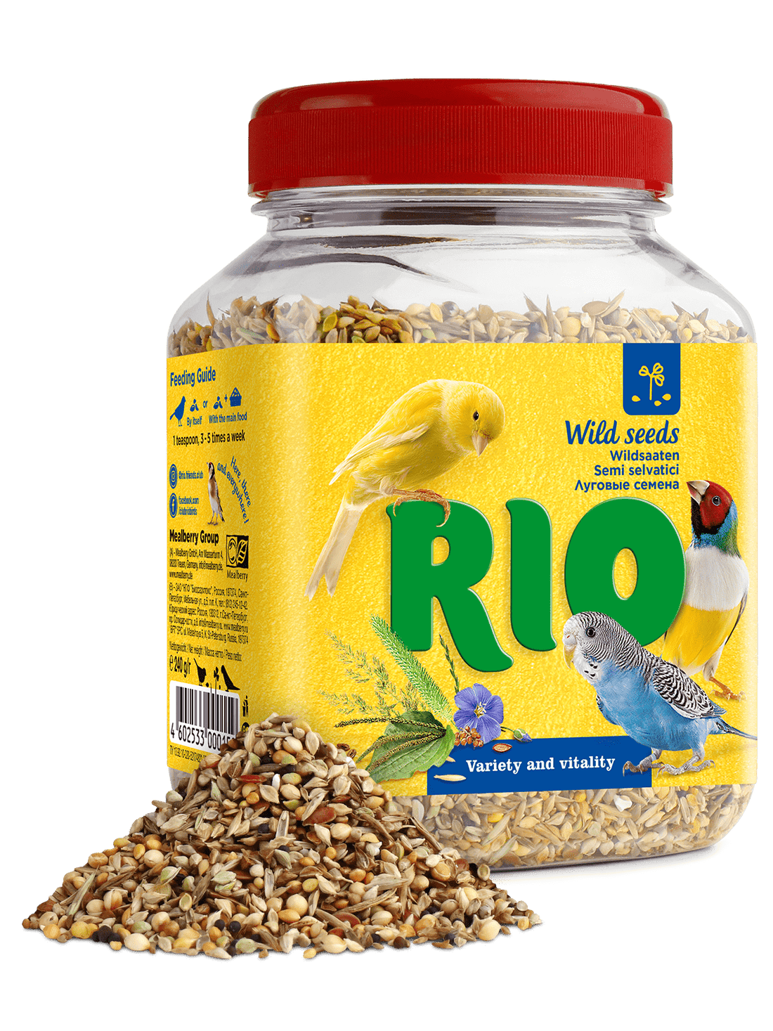 RIO Wild seeds mix. Natural treat for all birds 240gm - مكافأت الطيور - Zue For Pet Supplies Co.