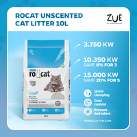 RoCat Unscented Cat Litter 10L - رمل للقطط - Zue For Pet Supplies Co.