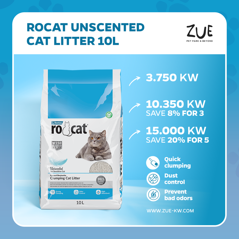RoCat Unscented Cat Litter 10L - رمل للقطط - Zue For Pet Supplies Co.
