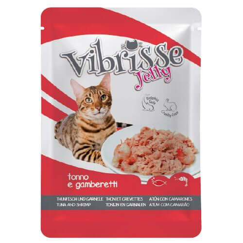 Croci Vibrisse Pouch Jelly Tuna w/Shrimps 70g - فيبريس كيس جيلي تونة مع جمبري 70 جرام - طعام رطب للقطط - Zue For Pet Supplies Co.