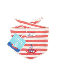 Farm Company Sailing Pet Collection Cotton Bandana Made in Italy white/red L/XL 68X17cm - اكسسوارات الكلاب - Zue For Pet Supplies Co.