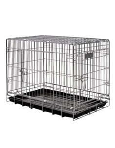 Farm Comapny Foldable dog cage Plastic tray Black- 63x44x52 cm - قفص للحيوانات - Zue For Pet Supplies Co.