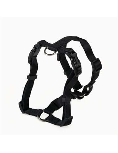 Nylon harness - H model - Black 15mmx35-50cm - مجموعة رباط تحكم وصدرية للكلاب - Zue For Pet Supplies Co.