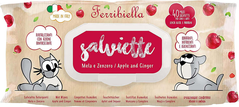 Ferribiella Dis. Wet Wipes Apple-Ginger 40sheets - اكسسوارات الكلاب - Zue For Pet Supplies Co.