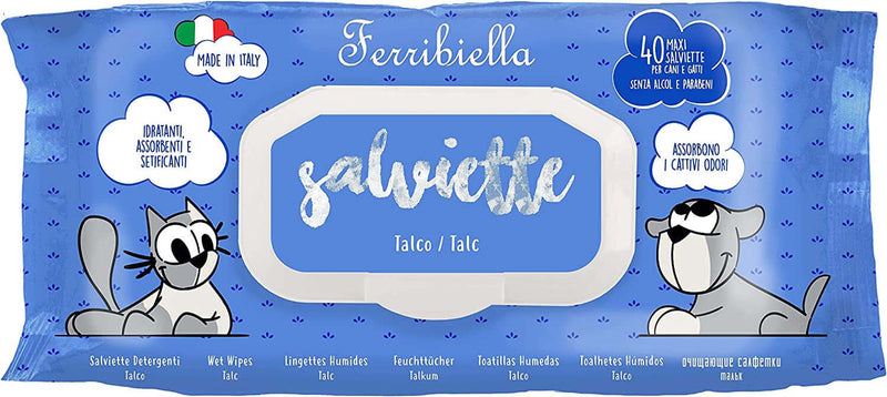 Ferribiella Dis. Wet Wipes Talc 40sheets - اكسسوارات الكلاب - Zue For Pet Supplies Co.