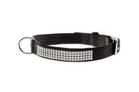 Ferribiella Nylon Collar w/Rhinestones 15mmx40cm Black - Zue For Pet Supplies Co.