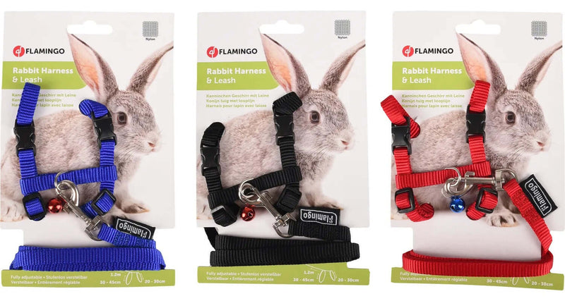 Flamingo Rabbit Harness+Lead Ass. 20/30cm ( each ) - مجموعة رباط تحكم وصدرية للأرنب - Zue For Pet Supplies Co.