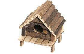 Flamingo Small Animal House Wooden Cabin 14X12X13cm - اكسسوارات الحيوانات الصغيرة - Zue For Pet Supplies Co.