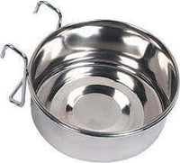 Flamingo Feeding And Drinking Bowl Avaro Hook Inox 12cm 580ml - مستلزمات الشرب للحيوانات الصغيرة - Zue For Pet Supplies Co.