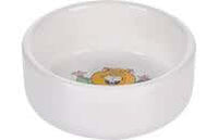 Flamingo Feeding Bowl Small Animal Marmo Ceramic Round White 8.5X8.5X3.5cm 125ml - مستلزمات الطعام للحيوانات الصغيرة - Zue For Pet Supplies Co.