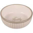 Flamingo Feeding Bowl Small Animal Mylo Ceramic Beige-White 13.3X13.3X4.6cm 400ml - مستلزمات الطعام للحيوانات الصغيرة - Zue For Pet Supplies Co.