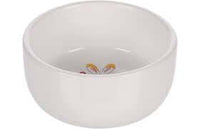 Flamingo Feeding Bowl Small Animal Zippy Rabbit Ceramic Round White 11.5X11.5X5.3cm 325ml - مستلزمات الطعام للحيوانات الصغيرة - Zue For Pet Supplies Co.