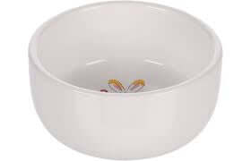Flamingo Feeding Bowl Small Animal Zippy Rabbit Ceramic Round White 11.5X11.5X5.3cm 325ml - مستلزمات الطعام للحيوانات الصغيرة - Zue For Pet Supplies Co.