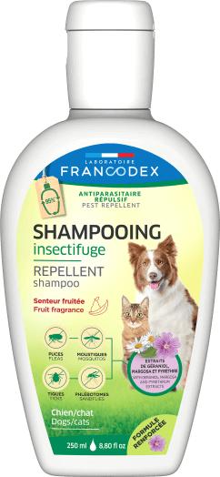 Francodex Repellent Shampoo Fruit Fragrance Dog/Cat 250ml - مستلزمات النظافة والعناية والرعاية - Zue For Pet Supplies Co.