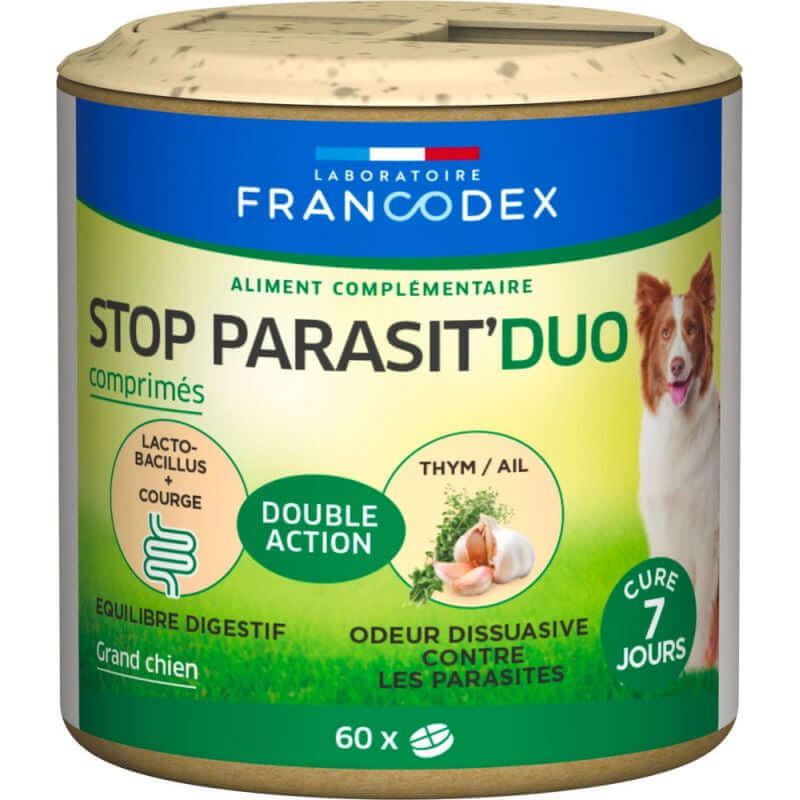Francodex Stop Parasit' Duo Dog 60Tab - مستلزمات النظافة والعناية والرعاية - Zue For Pet Supplies Co.
