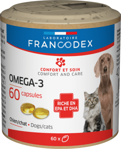 Francodex Omega 3 Capsules Dog/Cat 60Tab - فيتامينات للحيوانات الأليفة - Zue For Pet Supplies Co.