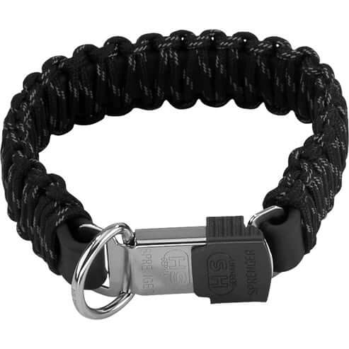 Herm Sprenger PARACORD Collar - reflecting, black, 60 cm / 24" - طوق للكلاب - Zue For Pet Supplies Co.